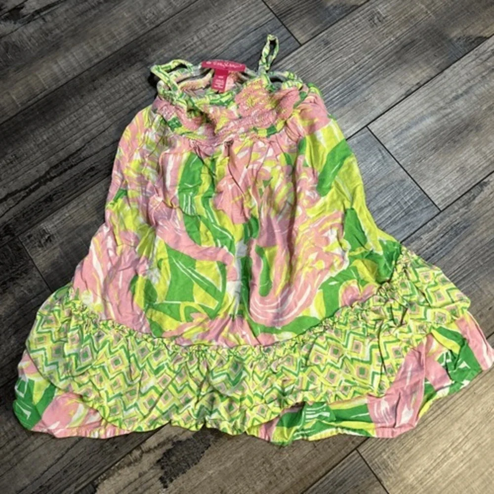 Lilly Pulitzer Baby Green Tropical Shift Dress Toddler Size 18M‎ Dress Only